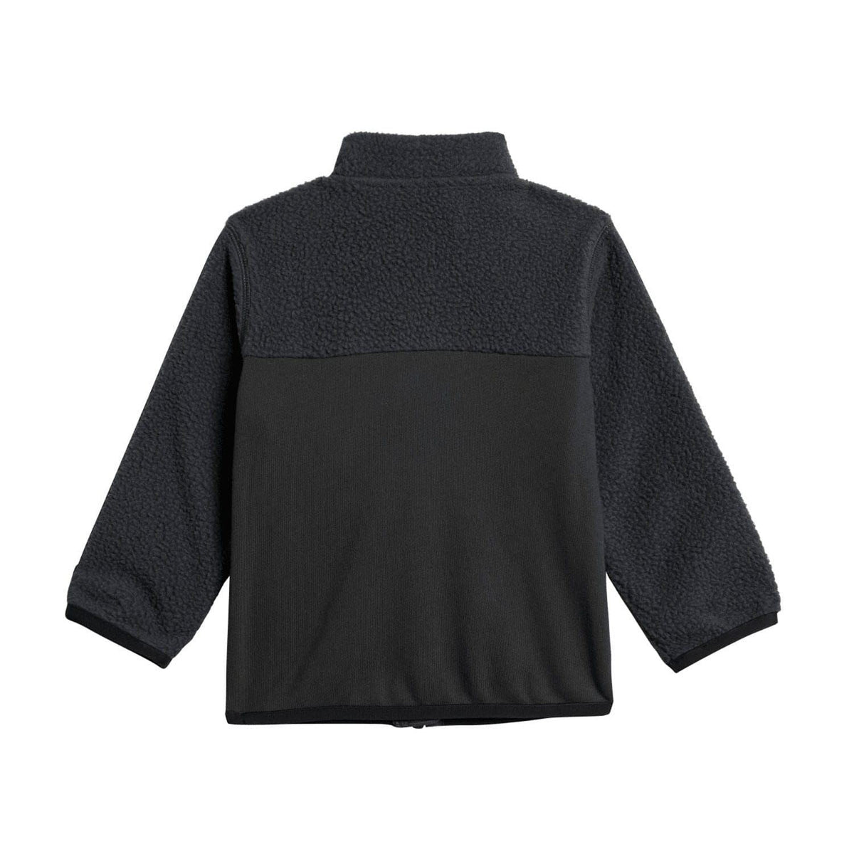 Infants polar fleece jacket with high collar and fleece texture, dark grey
