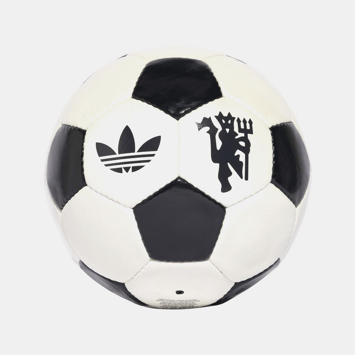 adidas Originals off-white and black soccer ball with crest and graphic patches