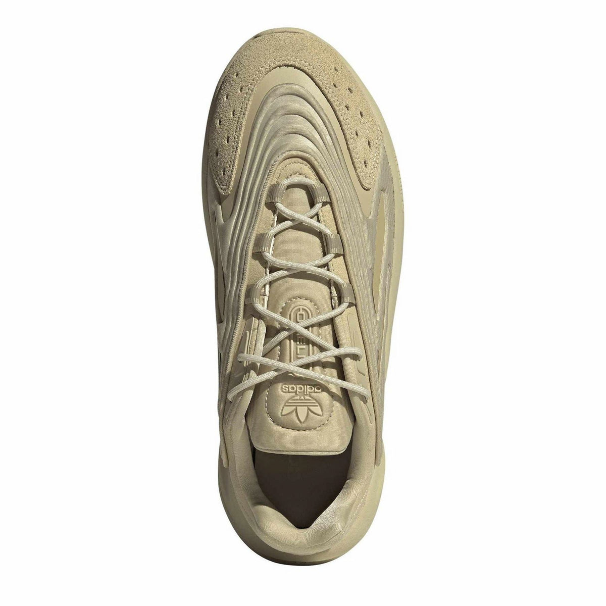 adidas Originals Ozelia chunky lace-up sneakers in light beige with white laces