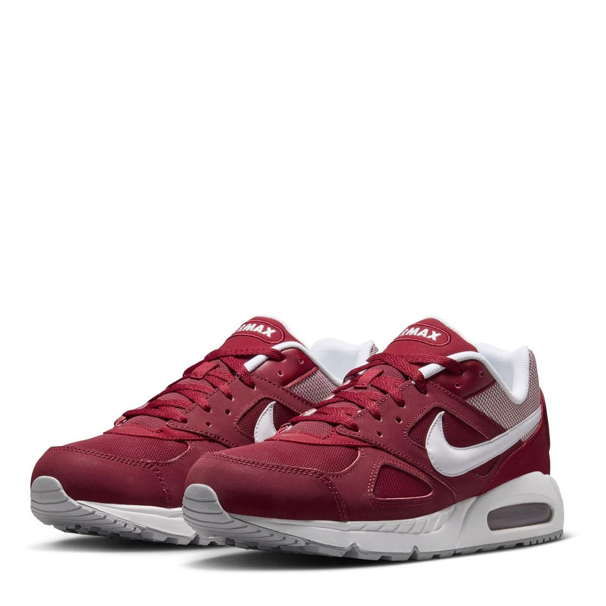 Burgundy Nike Air Max Ivo trainers with white swoosh and gray outsole
