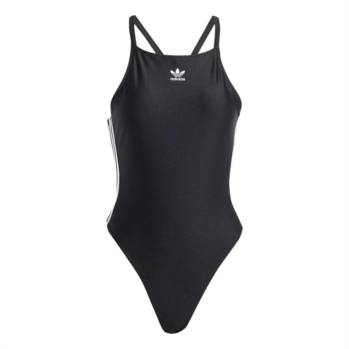 Black adidas Originals 3 Stripes bodysuit with scoop neck and thin straps