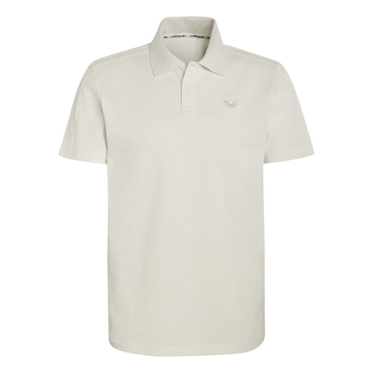 adidas Originals cloud white polo shirt, short sleeves, buttoned collared neckline