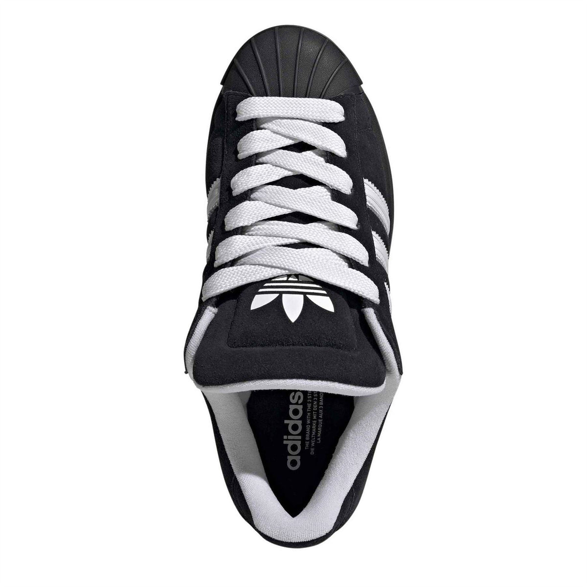 adidas Originals Superstar sneakers with white laces and adidas logo on sockliner
