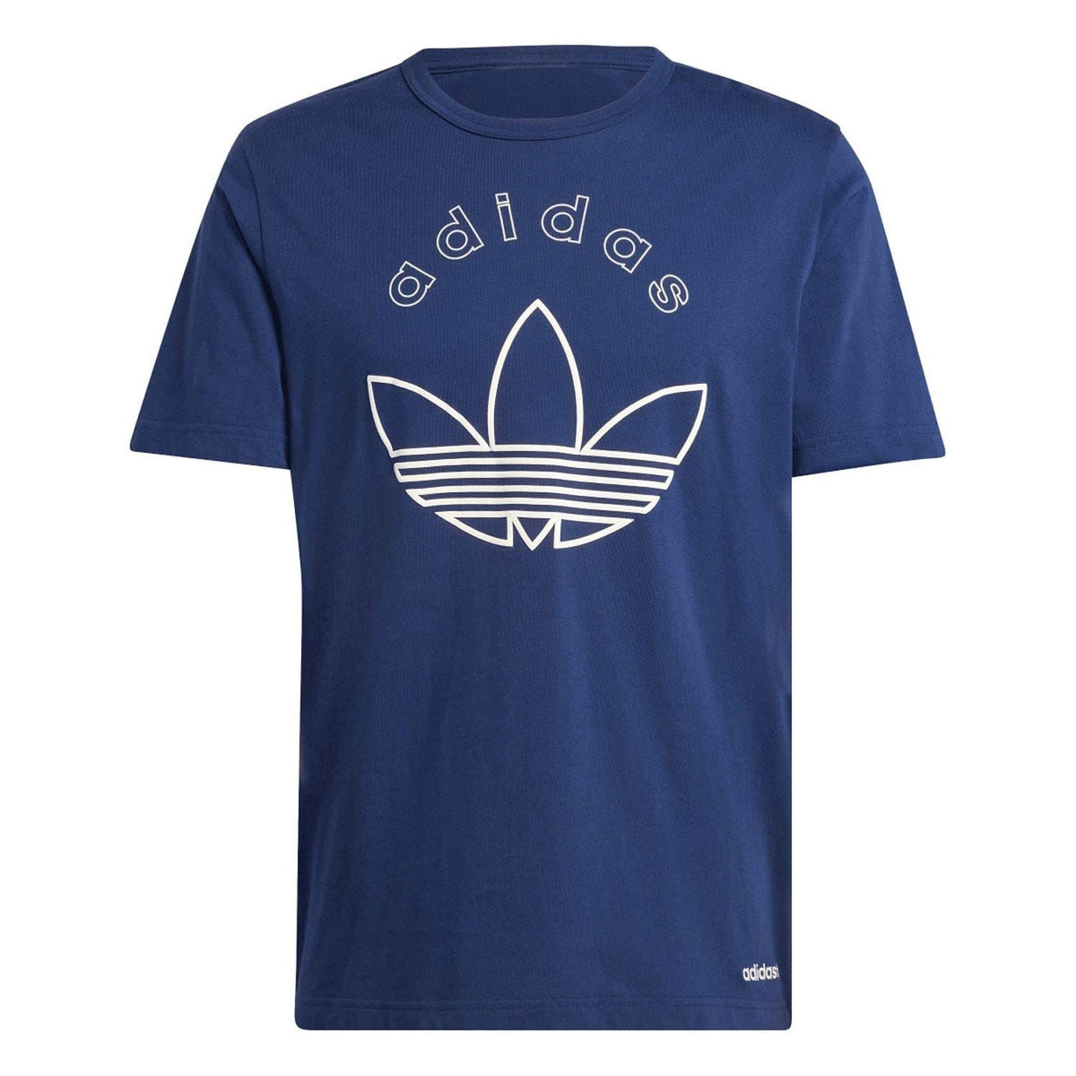 Indigo adidas Originals graphic T-shirt with large Trefoil front logo