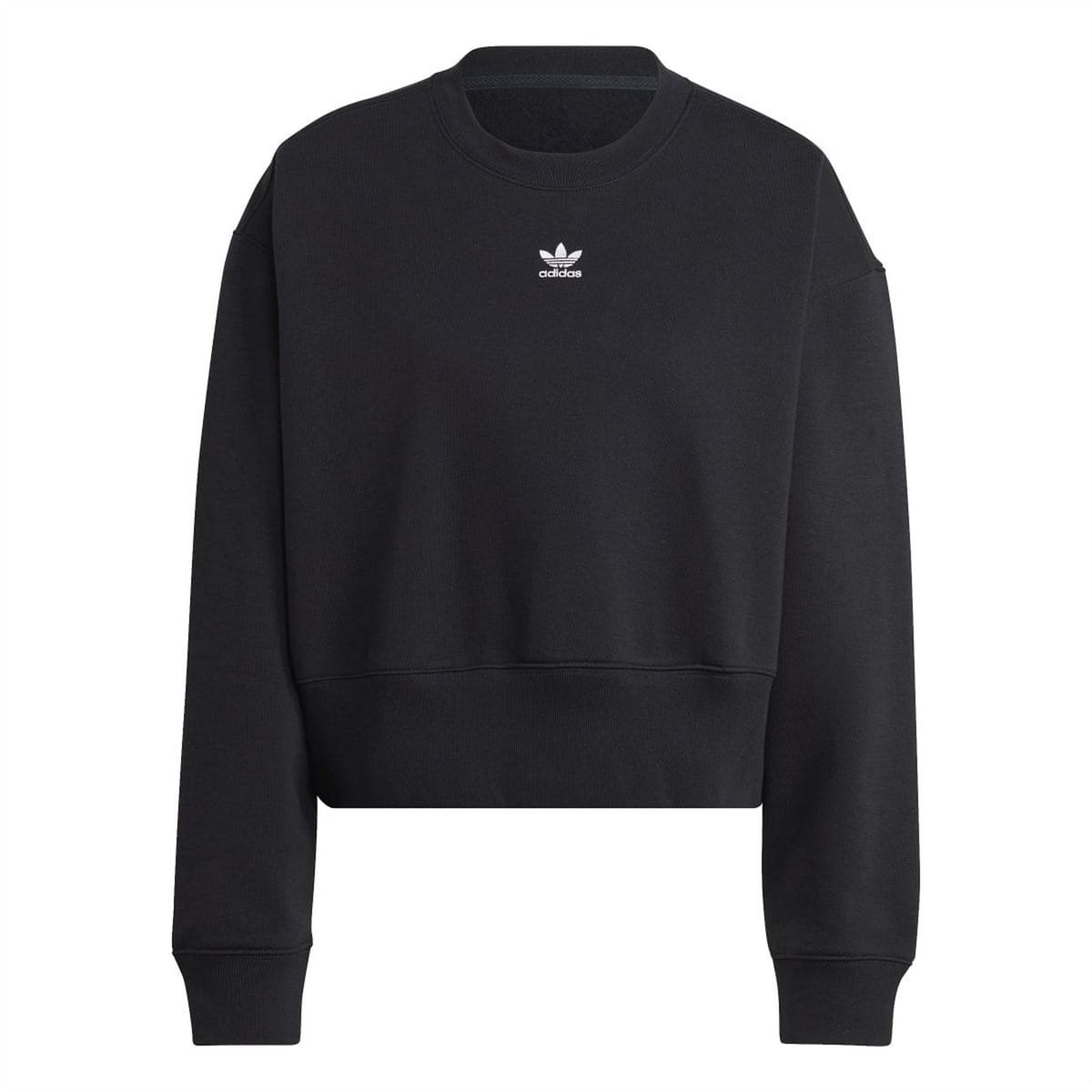 adidas Originals crewneck sweatshirt in black with small trefoil logo on the chest