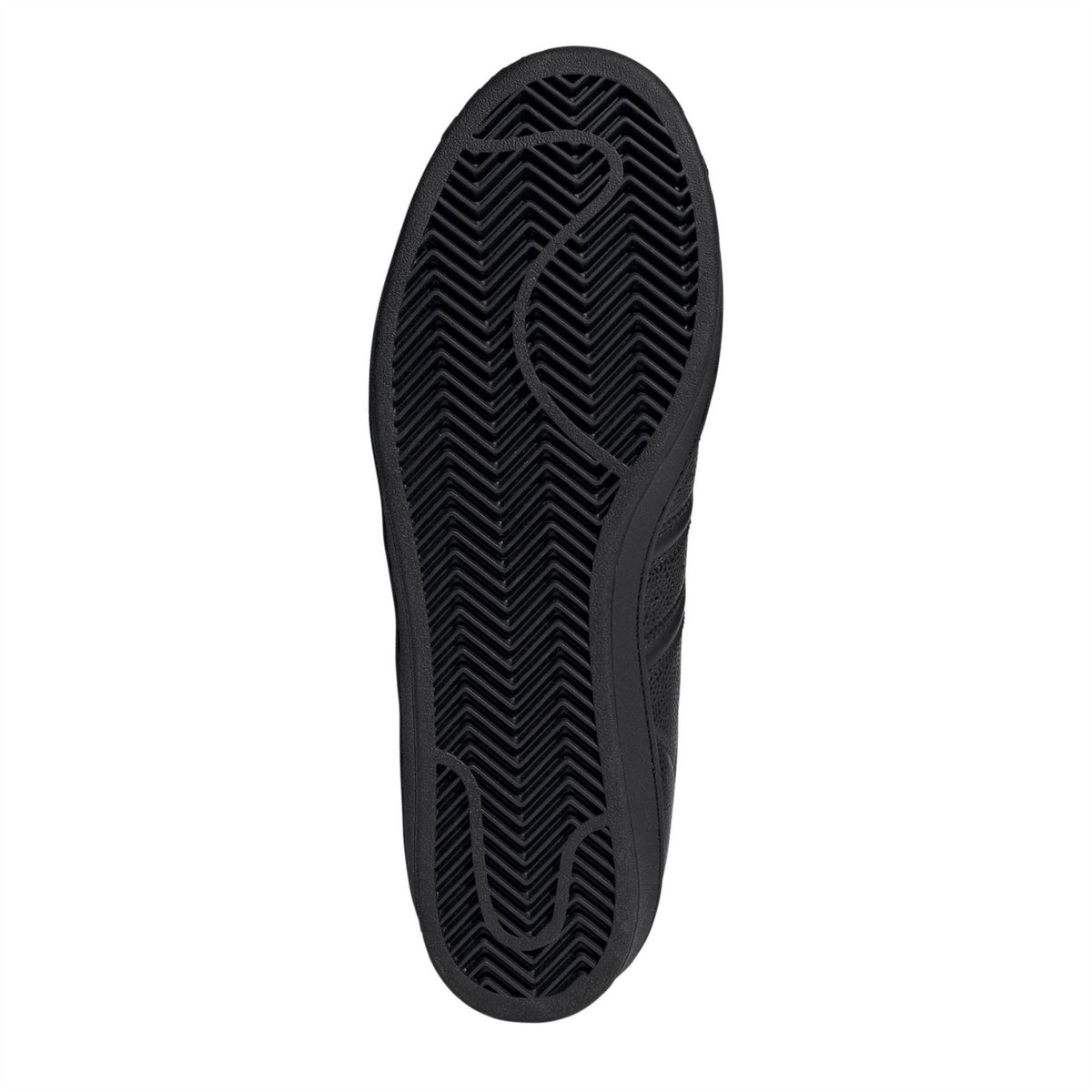 Black rubber outsole with zigzag tread pattern