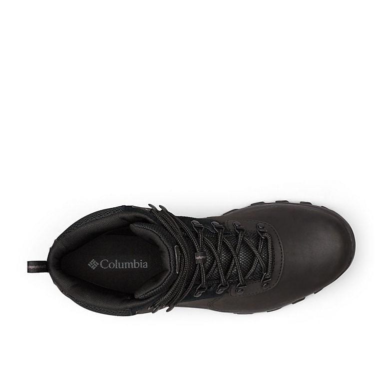 Waterproof hiking boots with black laces; Columbia logo visible on inner heel lining