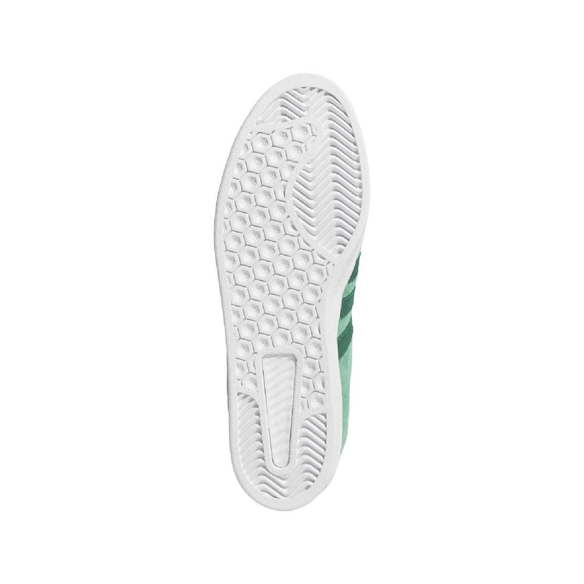 White rubber outsole for green adidas Originals low-top trainers