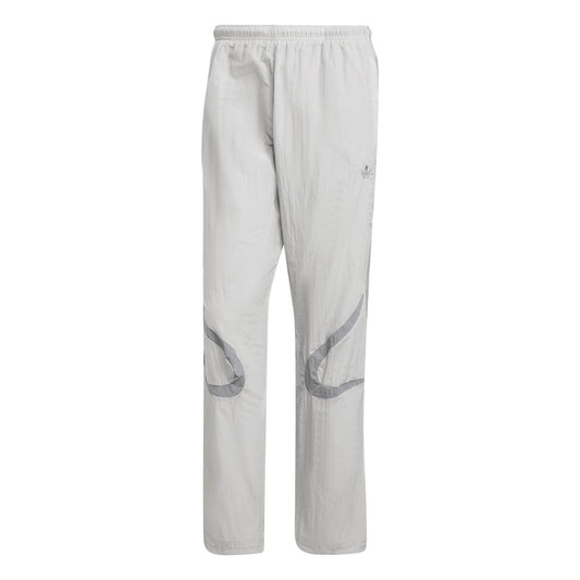 adidas Originals grey track pants with elastic waistband and large logo graphic