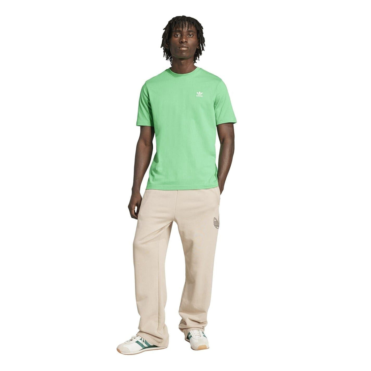 adidas Originals Trefoil crew neck short sleeve jersey T-shirt showing front view with iconic Trefoil logo and classic fit