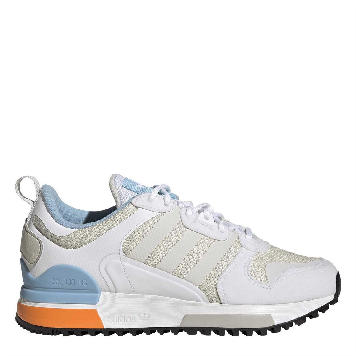 adidas Originals ZX 700 HD lace-up low-top sneakers, white with light blue accents