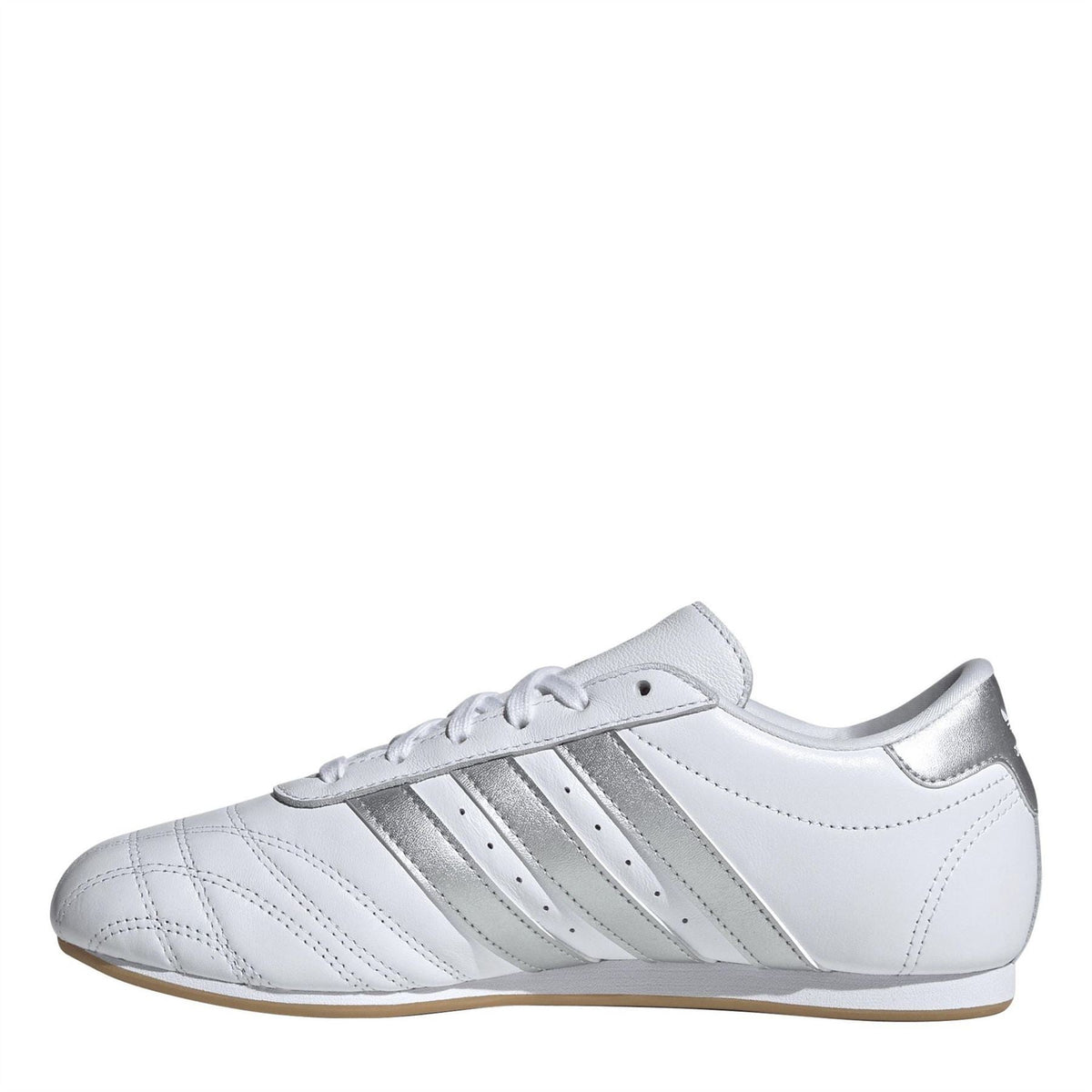 adidas Originals Taekwo low top sneakers in black and white leather with white laces, casual footwear for everyday wear