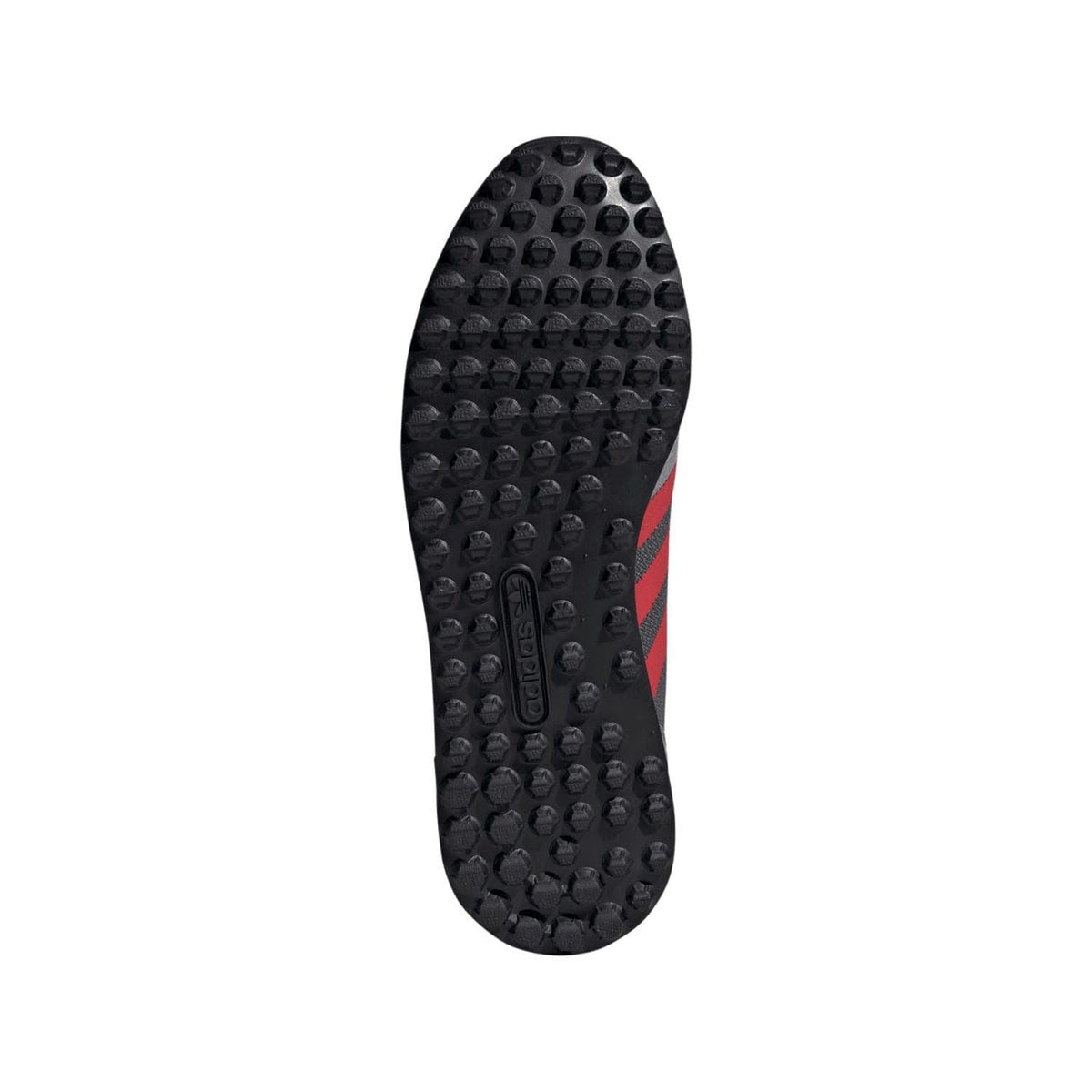 adidas Originals LA Trainers black textured outsole with red stripe detail