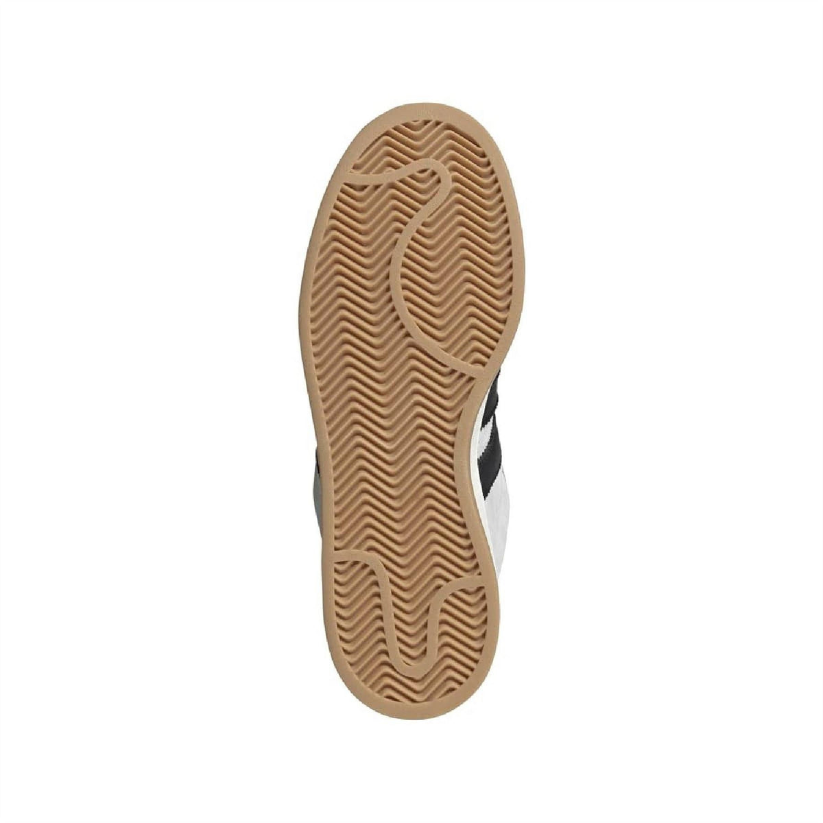 Gum outsole for light gray Adidas campus sneaker with herringbone tread