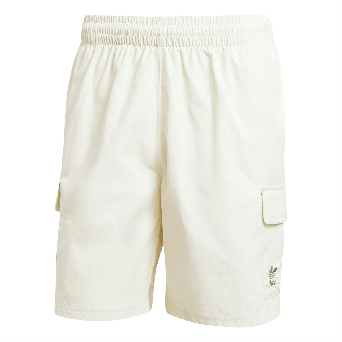 adidas Originals Essvn Shorts in black with white adidas logo, casual athletic shorts for men or women.