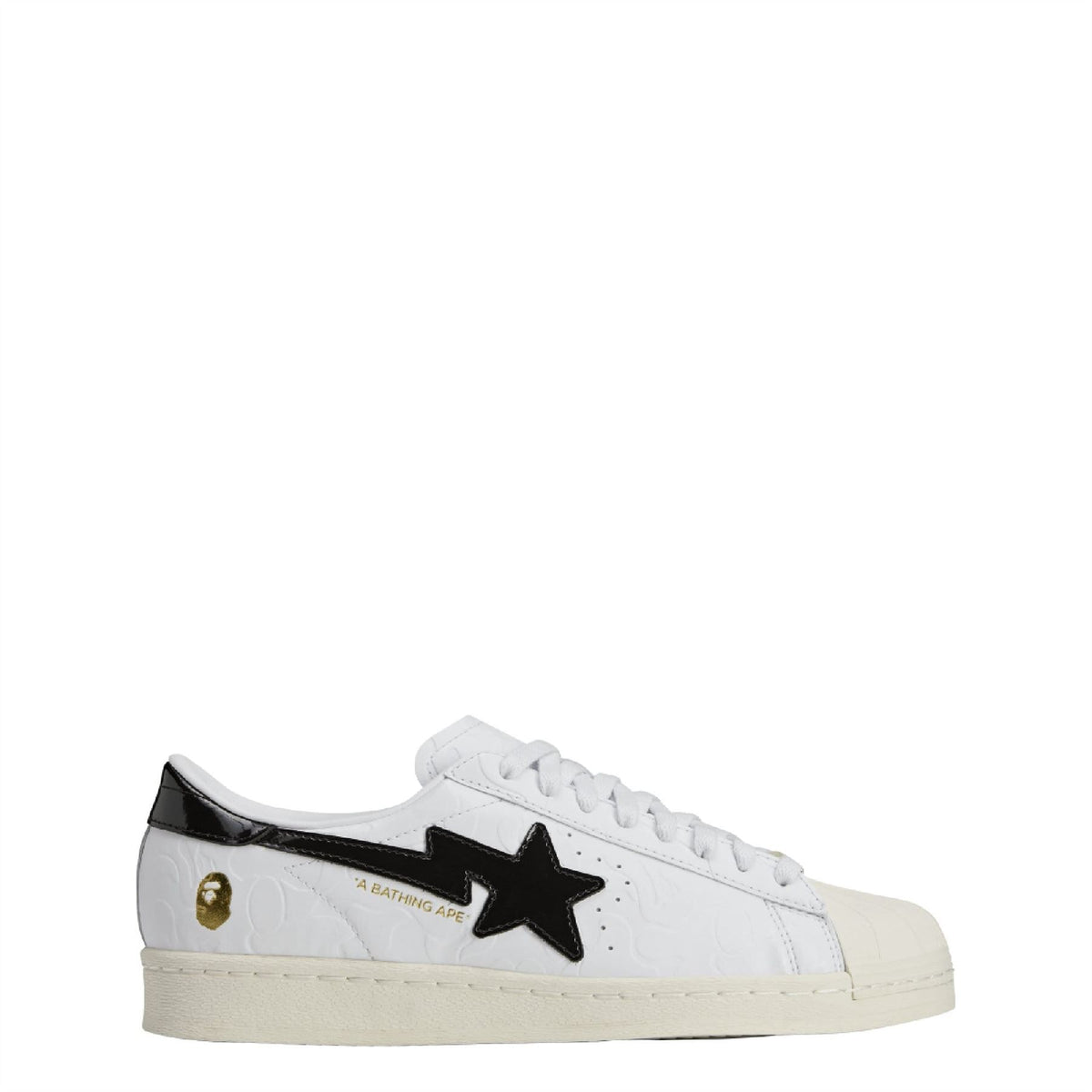 adidas Originals x BAPE SSTR sneakers, white leather with black accents and star logo