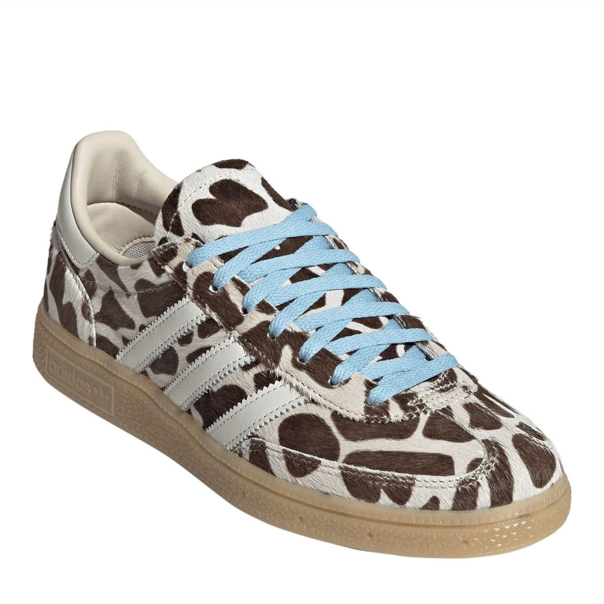 Handball Spezial sneakers in leopard print with light blue laces and beige gum sole