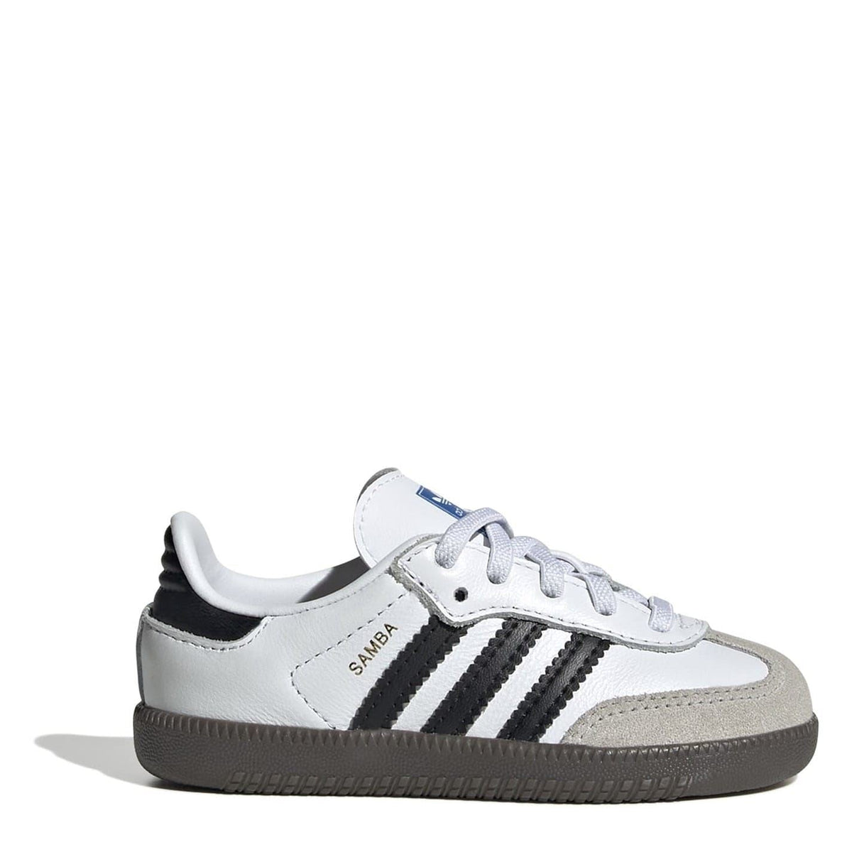 adidas Originals Samba OG low-top sneakers in white, black, and light gray with stripes
