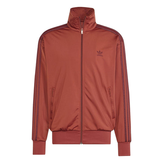 adidas Originals Firebird TT track jacket in rust red, full-zip with stand collar