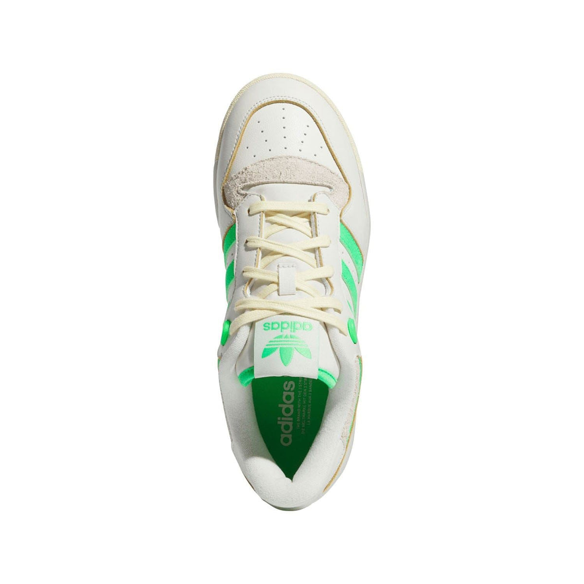 adidas Originals rivalry low-top trainers, lace-up white upper with green tongue label