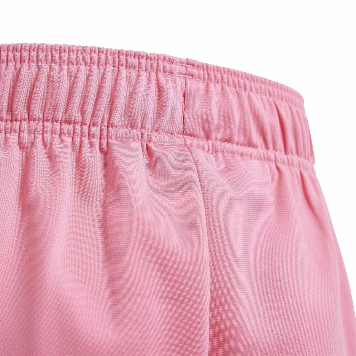 Pink track pants waistband with elastic fit and stitched panel