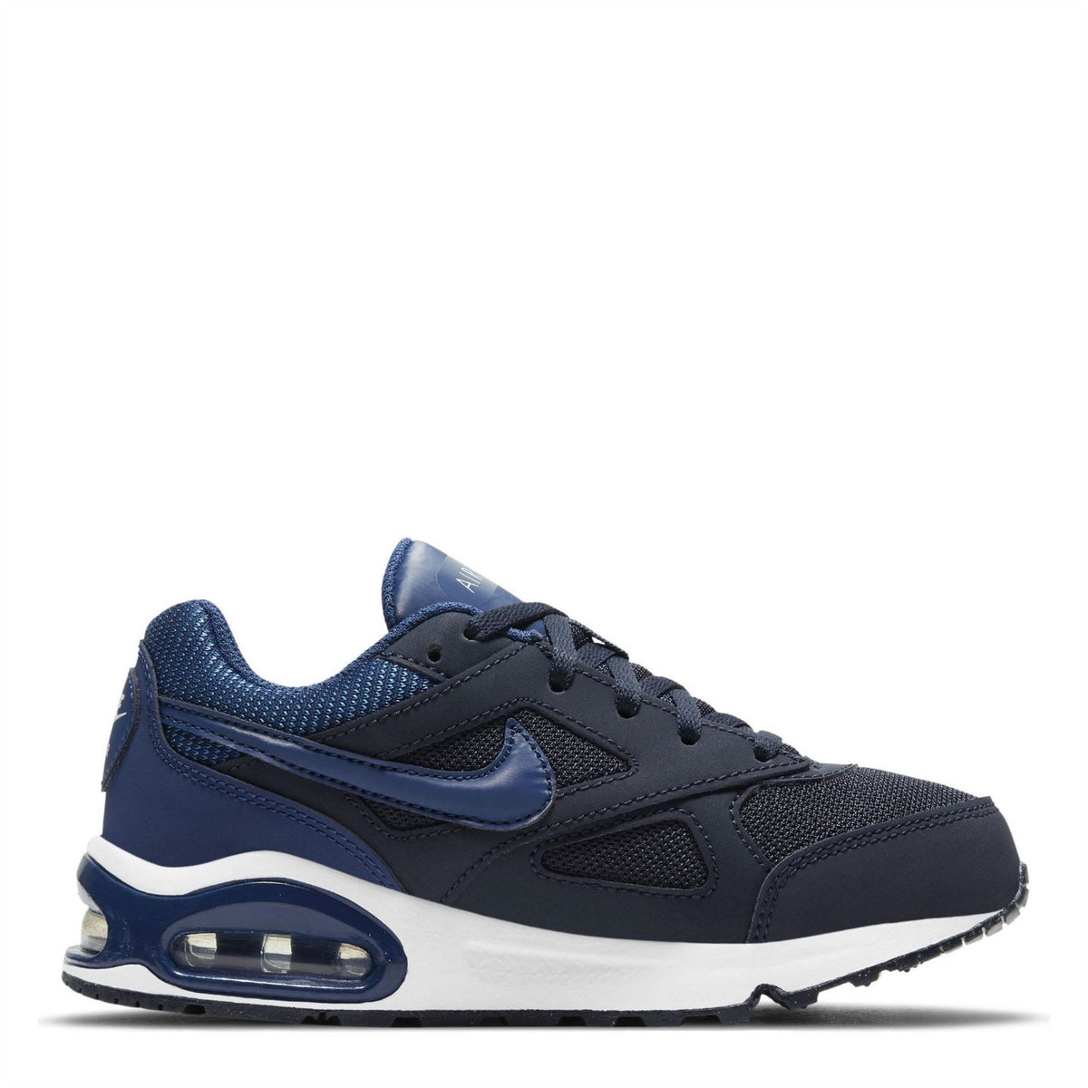 Nike Air Max Ivo kids' trainers in navy with black, blue, and white, lace-up