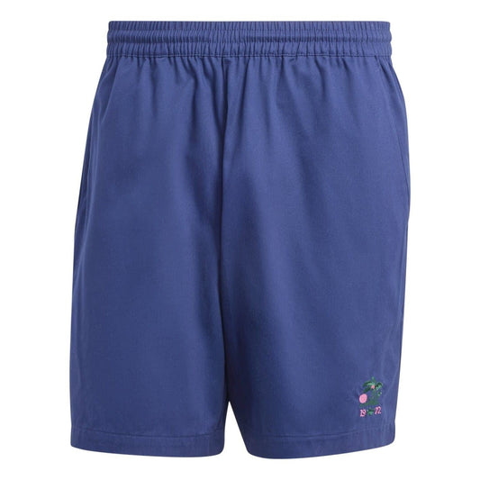 adidas Originals Leisure League Groundskeeper Shorts shown in black with side pockets and relaxed fit, casual athletic style.