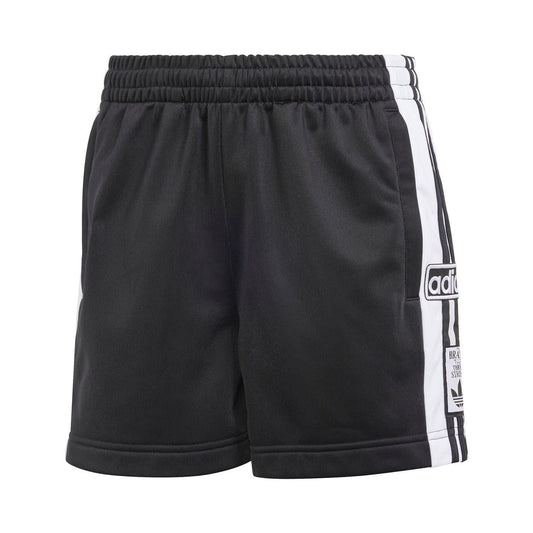 adidas Adibreak athletic shorts in black with elastic waistband and white side stripes