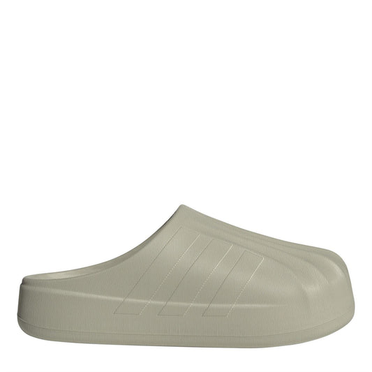 Putty grey slip-on clog with ribbed upper texture and thick sneaker sole