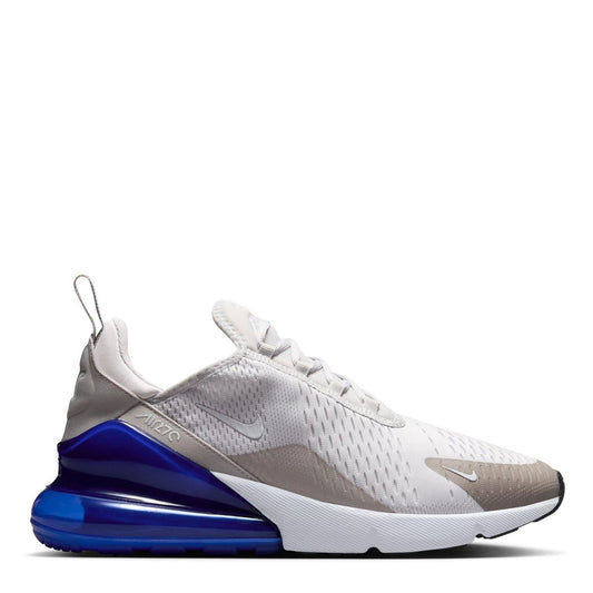 Air Max 270 sneaker in grey mesh with blue heel air unit