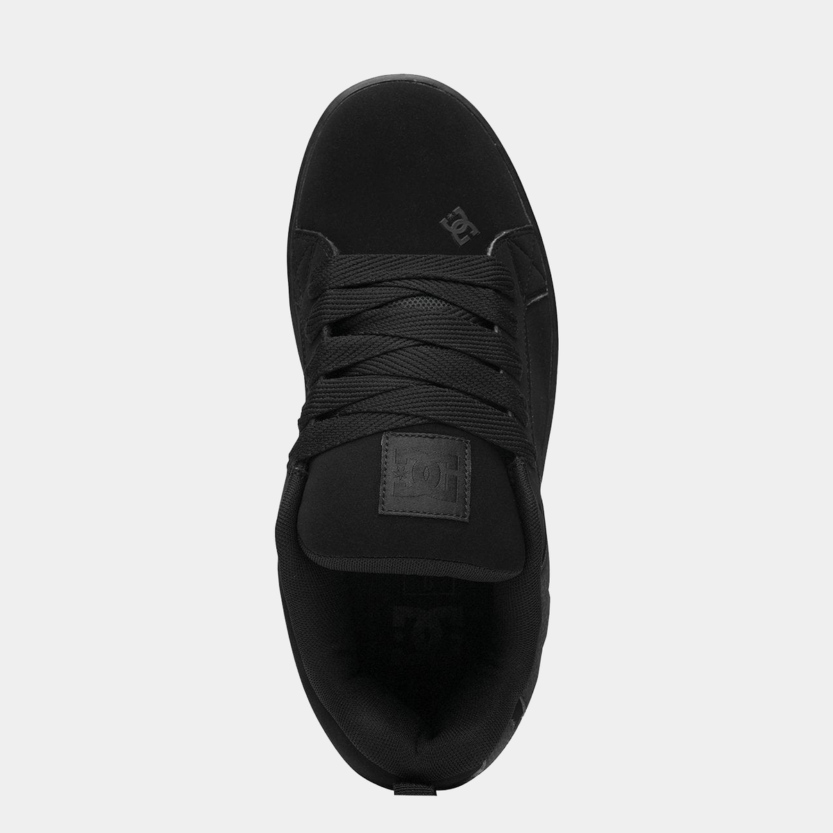 Black Court Graffik sneakers with black laces and padded tongue label