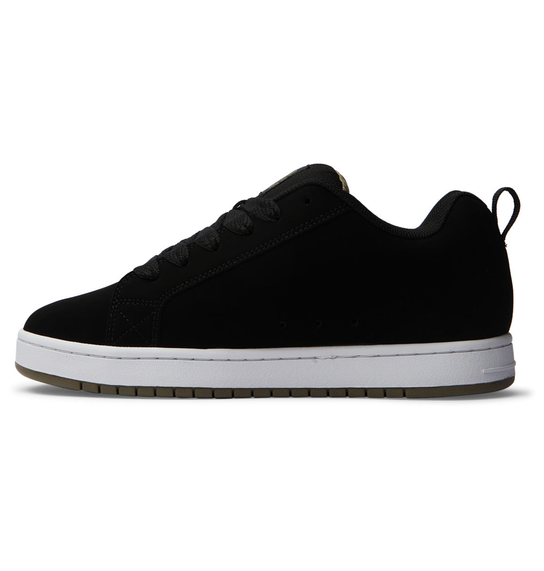 Court Graffik skate shoes in black with lace-up front and white midsole