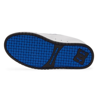 Blue textured rubber outsole with Court Graffik logo
