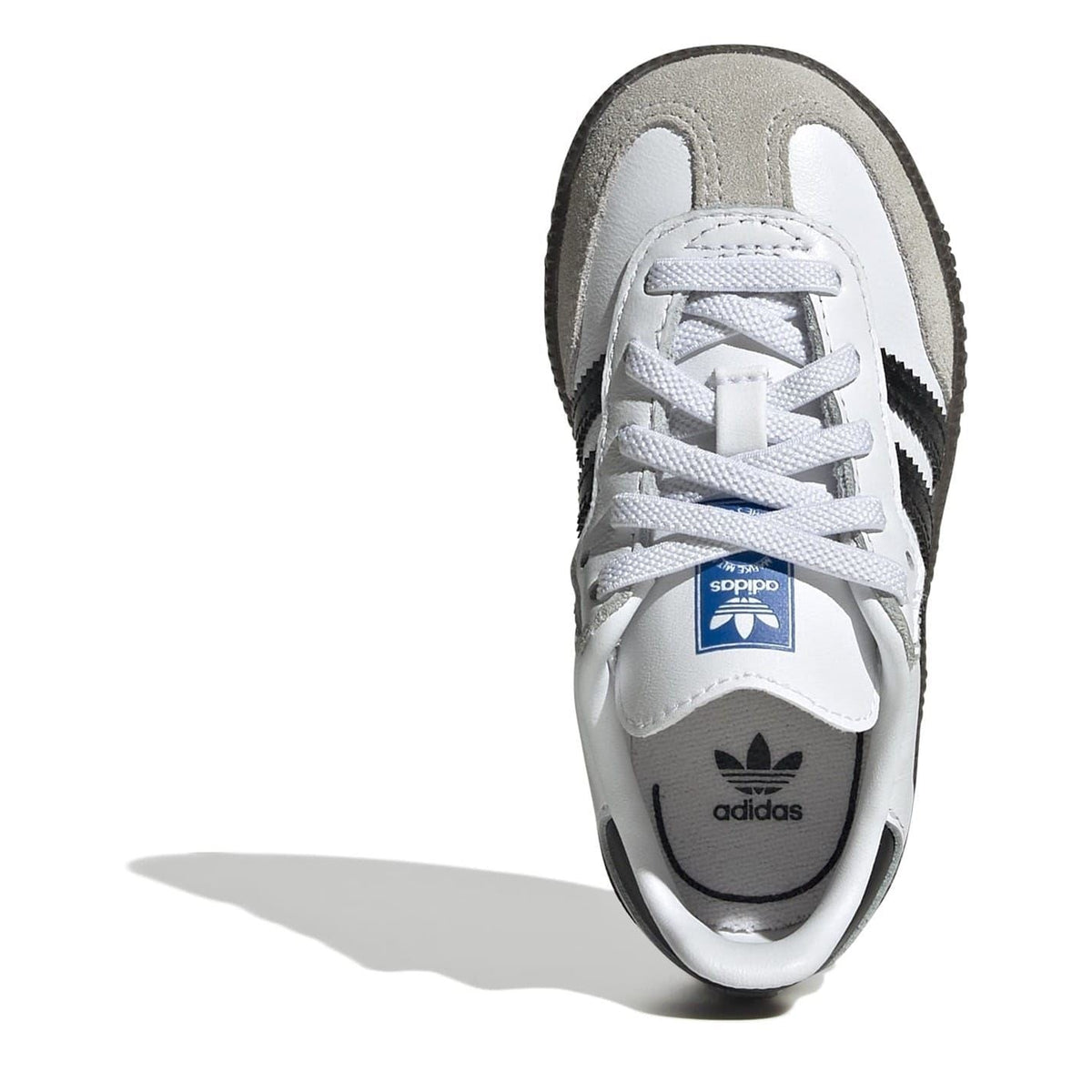 adidas Originals Samba OG low-top sneakers, top view with laces and adidas tongue logo