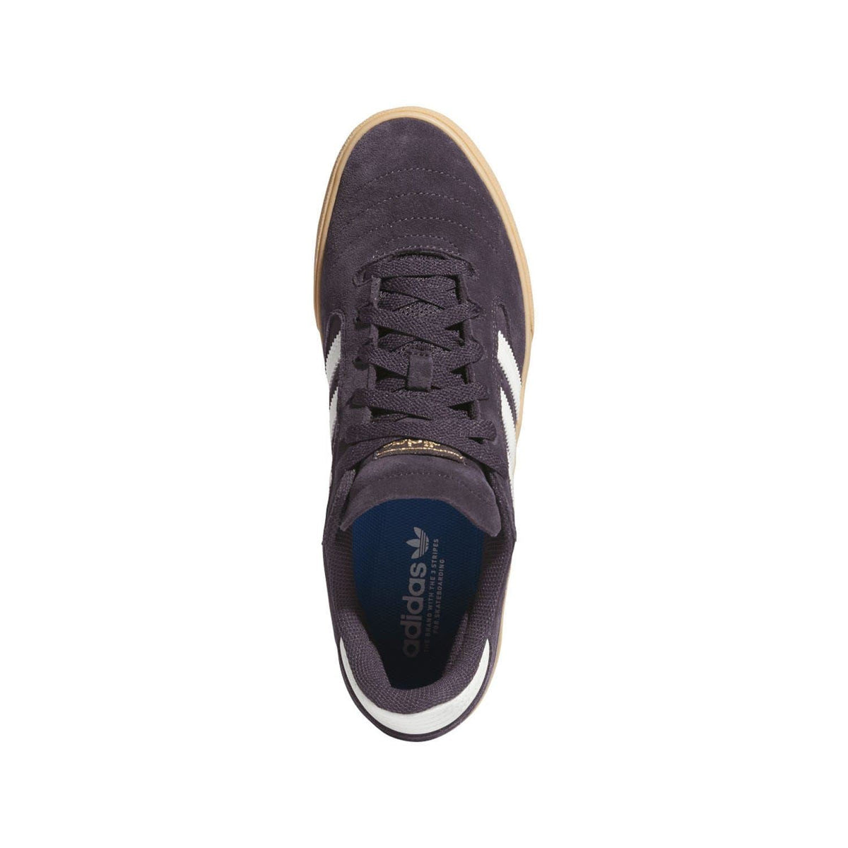 Dark lace-up trainer with adidas logo tongue and padded collar