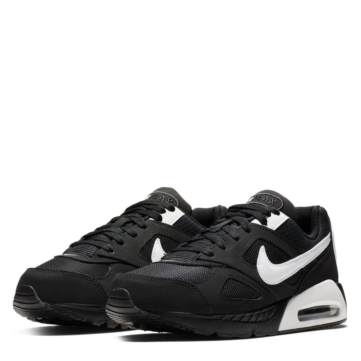 Boys' Nike Air Max Ivo sneakers, black with white swoosh and visible Air Max window