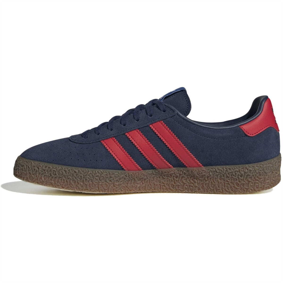 adidas Originals Montreal RM low-top sneakers, navy suede with red triple stripes and laces