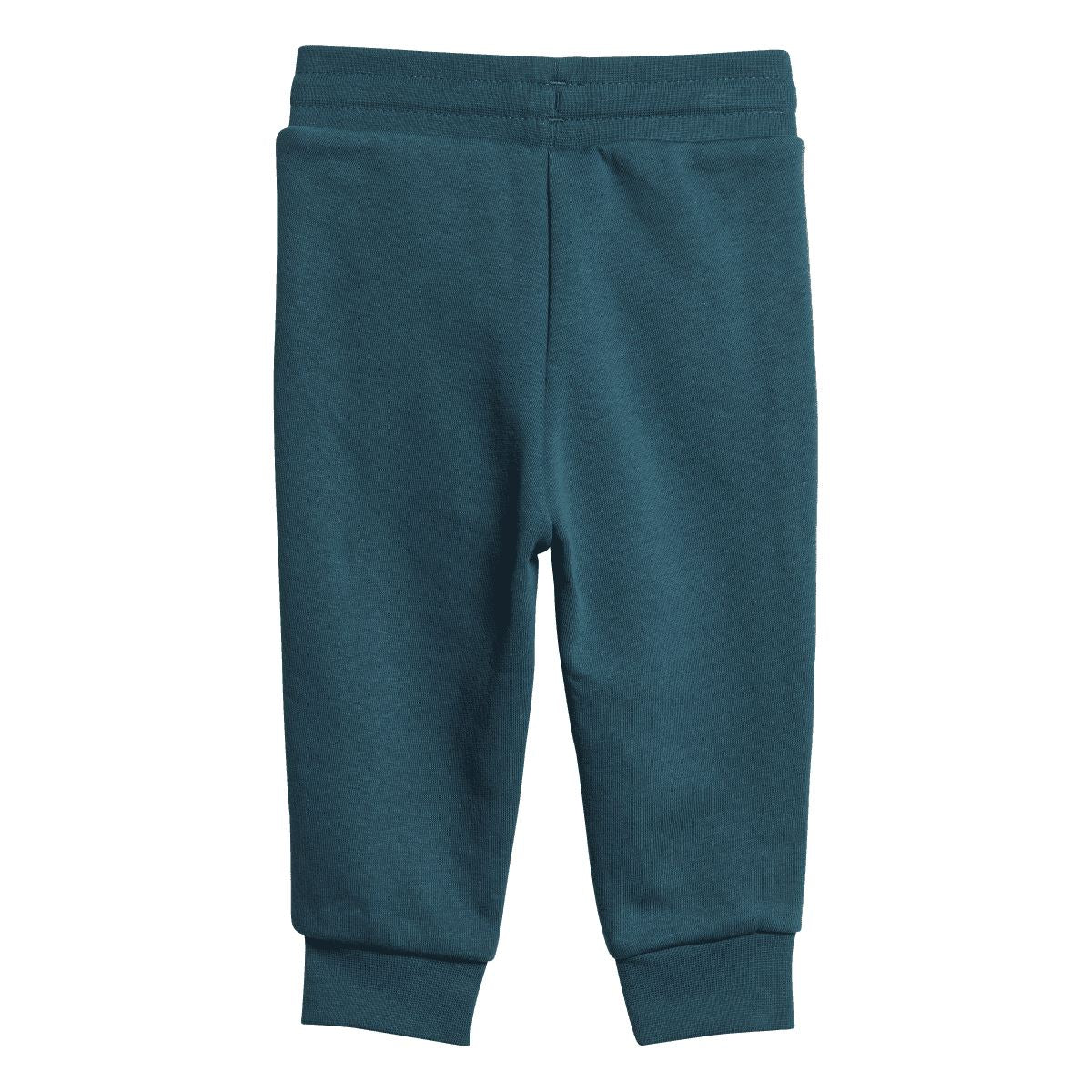Teal infant joggers with ribbed cuffs and straight leg