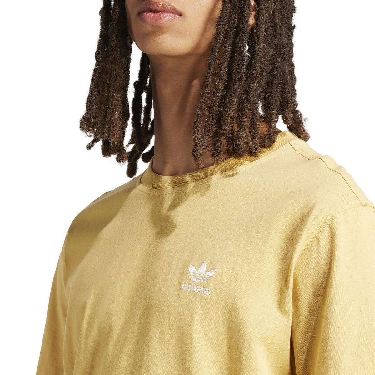 Oat crew neck T-shirt with adidas trefoil Originals logo on chest