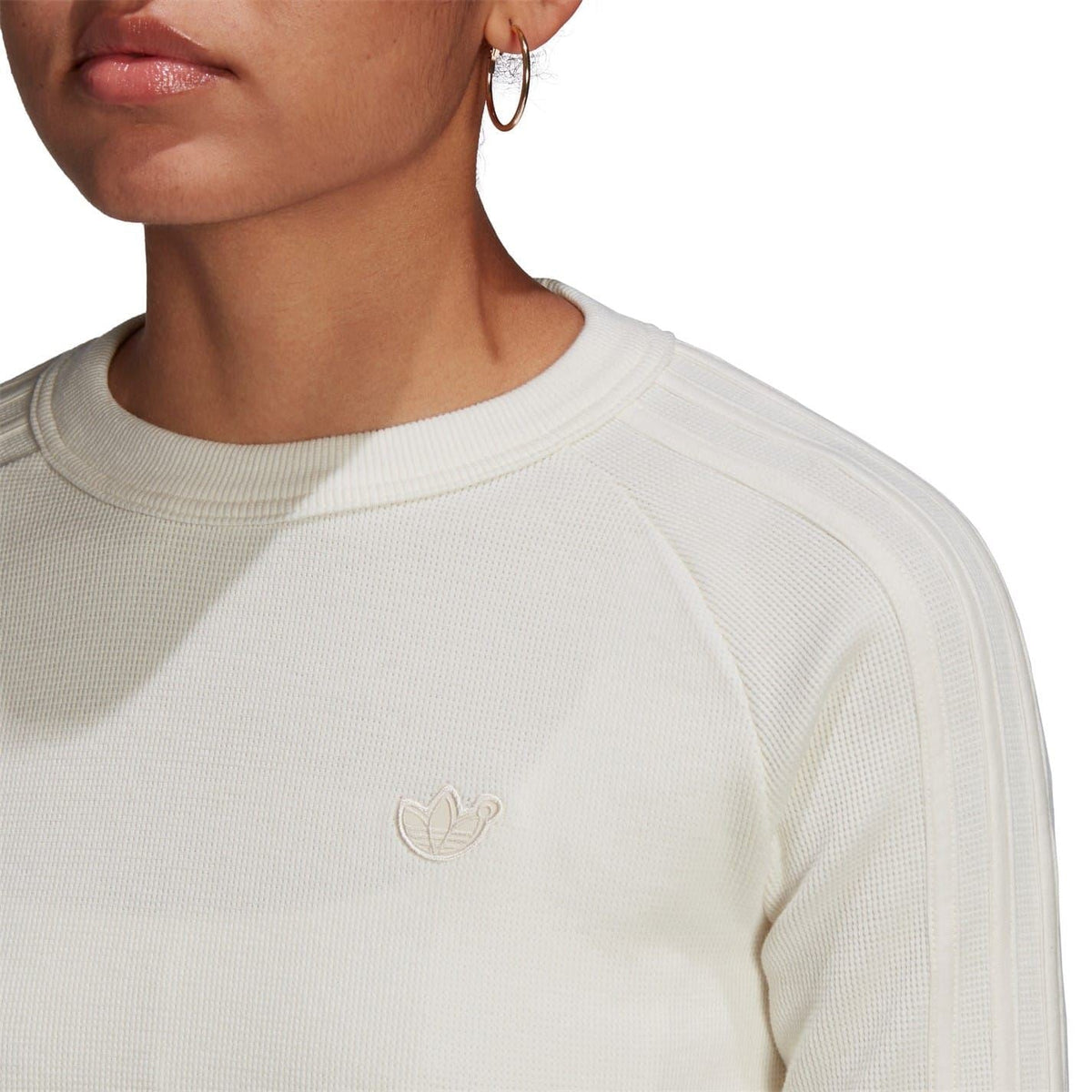 Chalk white long-sleeve T-shirt with small adidas Originals trefoil logo