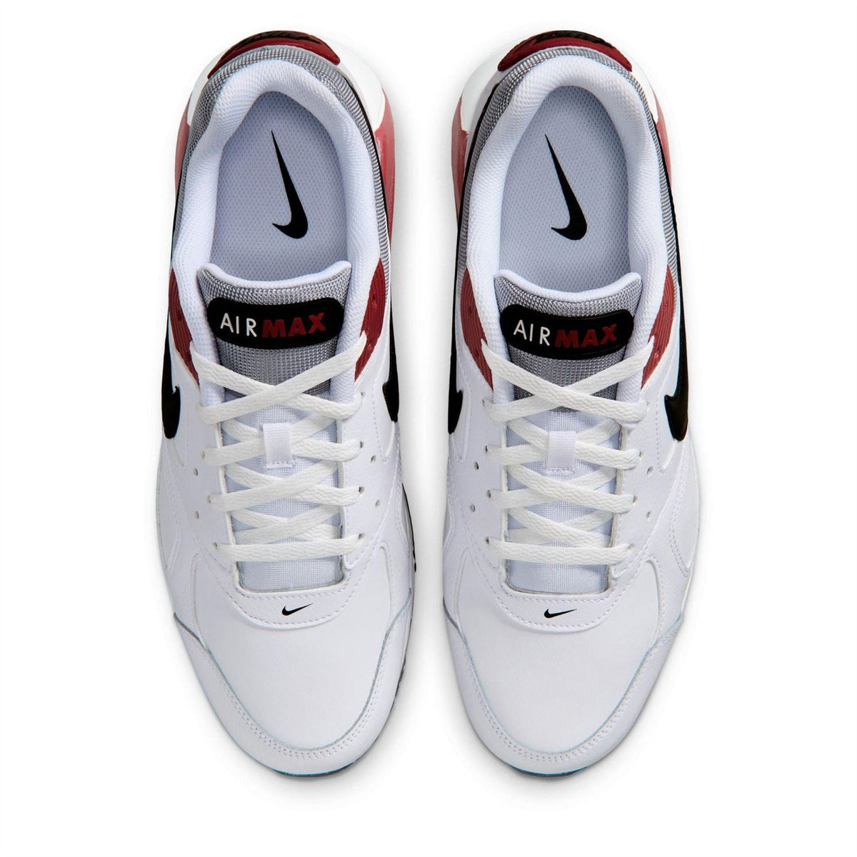 Nike Air Max Ivo trainers, white upper with black swoosh and red heel accents