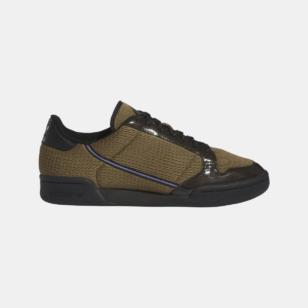adidas Originals Blondey Continental low-top sneakers, khaki upper and blue stripe detail