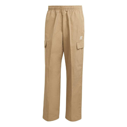 adidas Originals cargo pants, tan; elastic waist, side pockets, Trefoil logo