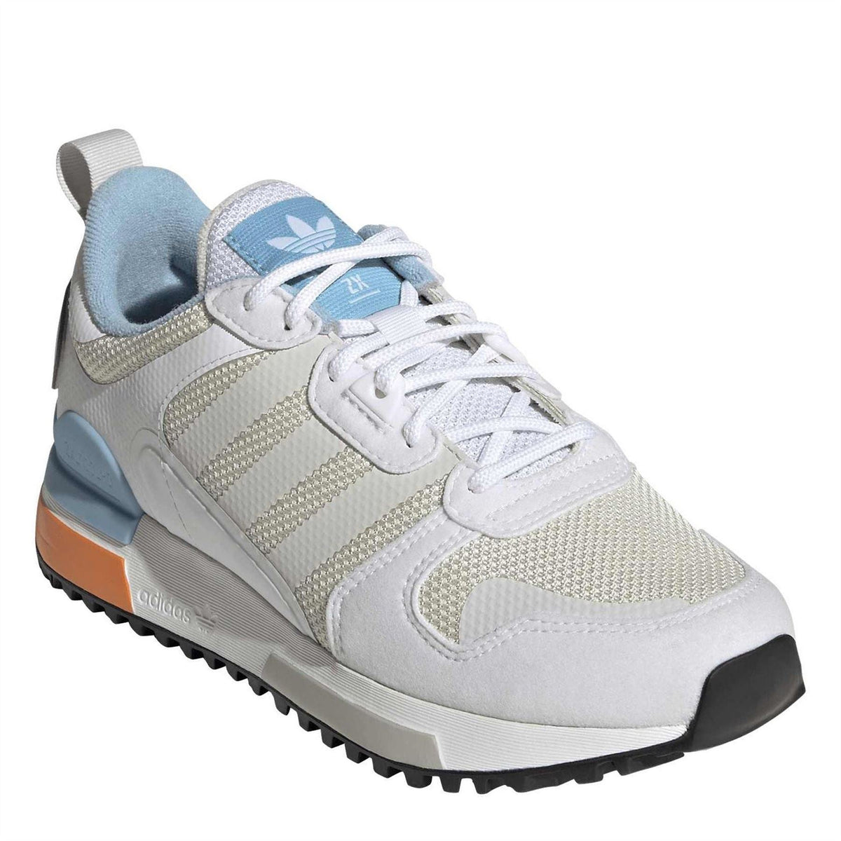 adidas Originals ZX 700 HD sneakers, textured white panels with light blue collar