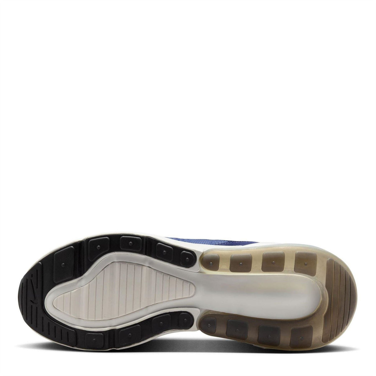 Nike Air Max 270 men's trainers outsole, black tread with light interior and segmented pods