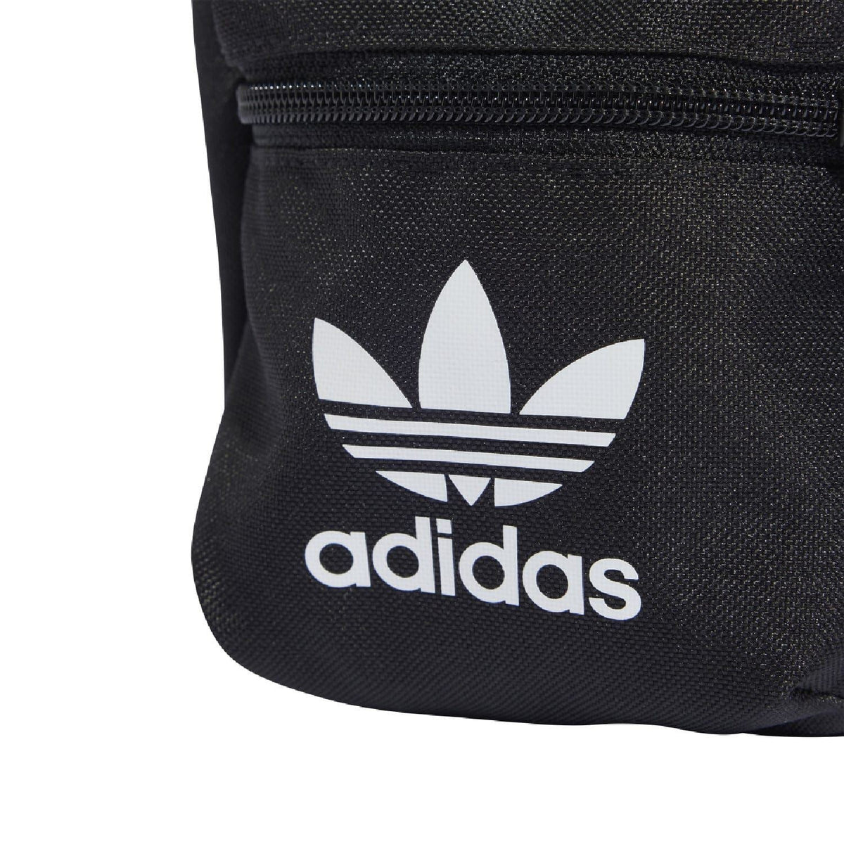 Black adidas Originals festival bag with large adidas trefoil logo on front panel