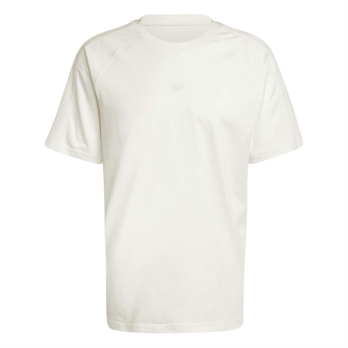Cloud white crew-neck T-shirt with short sleeves and small chest logo