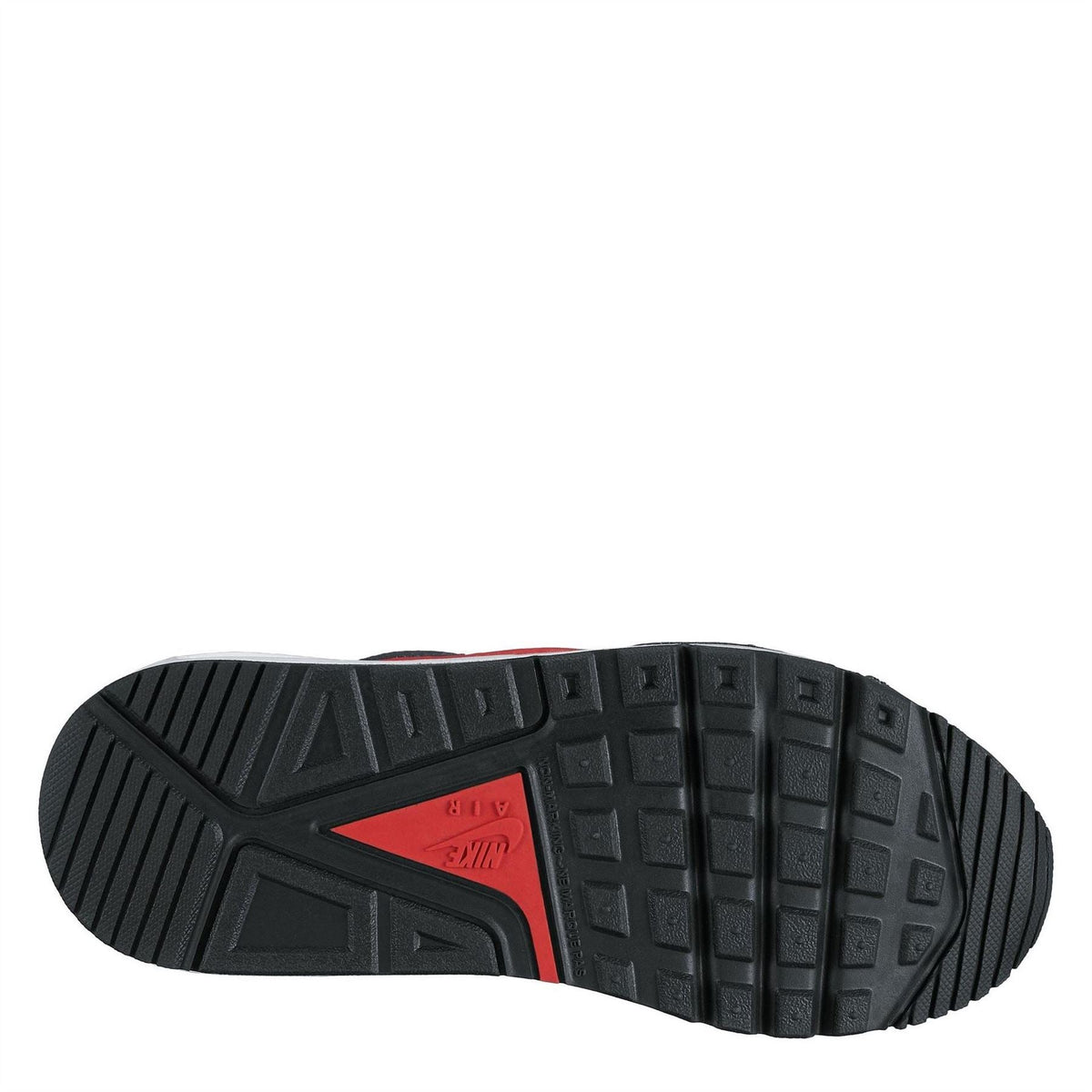 Boys' Nike Air Max Ivo outsole, dark tread with red panel and triangular detail