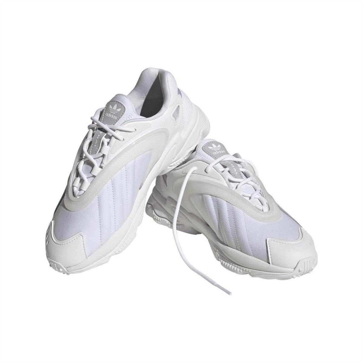 adidas Oztral low-top trainers, white with heel pull tab and lace-up front