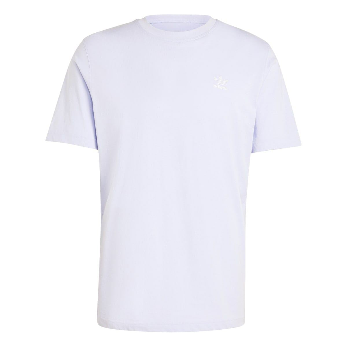 adidas Originals trefoil essentials t-shirt, light violet, crew neck, small chest trefoil logo